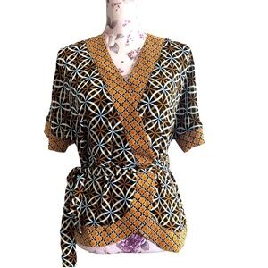Worthington Rust Print Mix Blouse